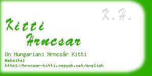 kitti hrncsar business card